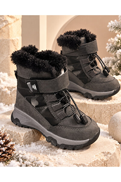BURUNİ Children's Winter Platform Sole Mini Boots Comfortable Daily Model