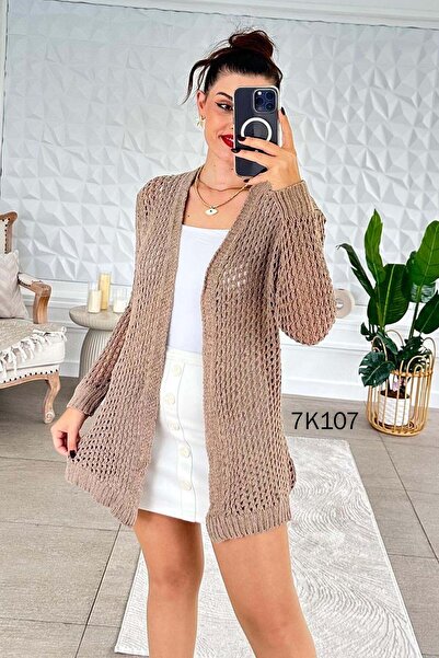 İnce Topuk Openwork Knitwear Cardigan 7K107
