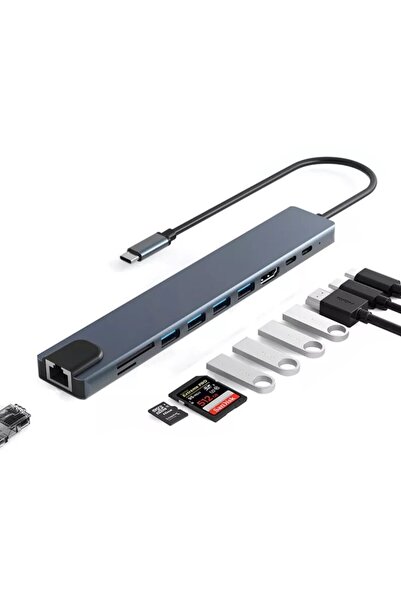 Tradebit HUB USB-C HDMI 4K USB 3.0 cu Power Delivery PD 87W