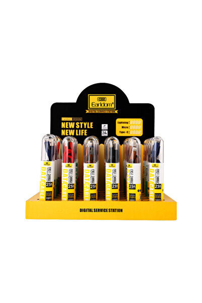 Earldom Καλώδιο δεδομένων 016 15 x Micro USB 10 x Lightning 5 x Type C Μαύρο ...