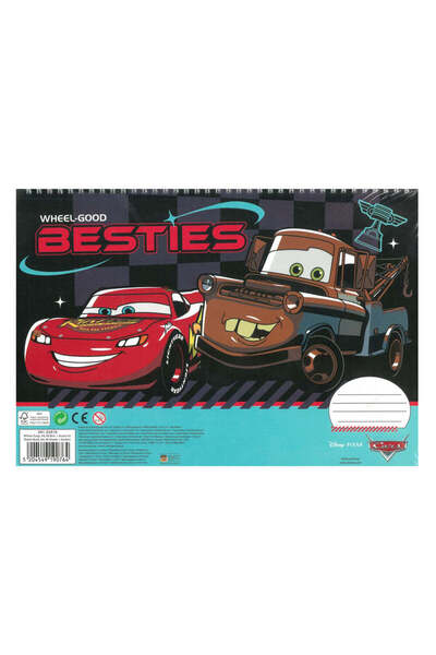 GİM Μπλοκ Ζωγραφικής με Αυτοκόλλητα Disney Cars 23x33 εκ. 40 Φύλλα