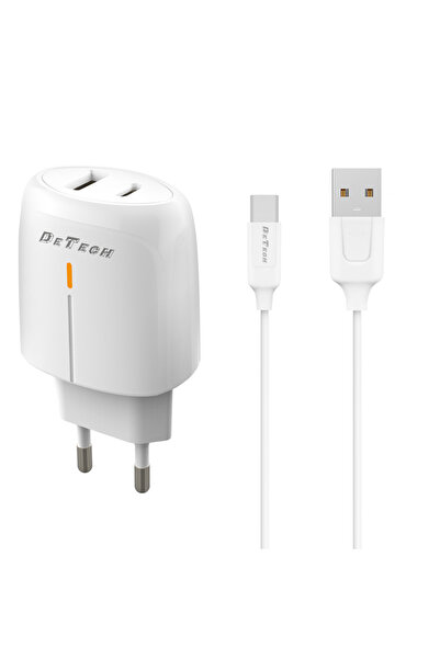 DETECH DE-31C 20W φορτιστής δικτύου καλώδιο Type-C 1 x Type-C F 1 x USB F PD ...