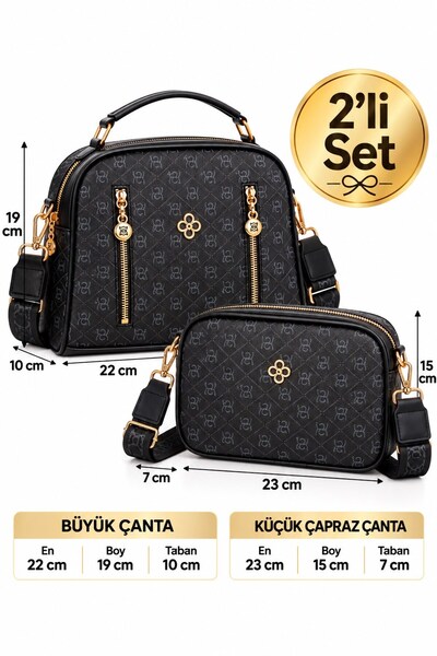 Newish Women's Bag Set of 2: Hand Shoulder Bag and Daily Crossbody Bag with P...
