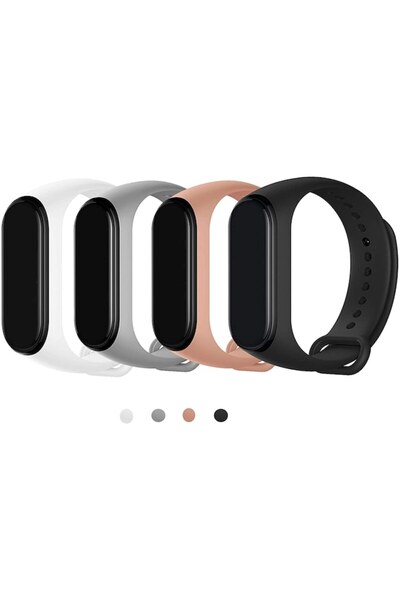 Xiaomi Λουράκι Σιλικόνης Για Mi Band 3/4 - Oem - Λευκό Γρι Ροζ Μαύρο - Λουράκια