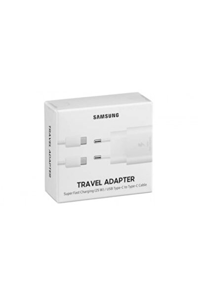 Samsung Γνήσιος Φορτιστής Ταξιδίου 25W Type C σε Type C Λευκός
