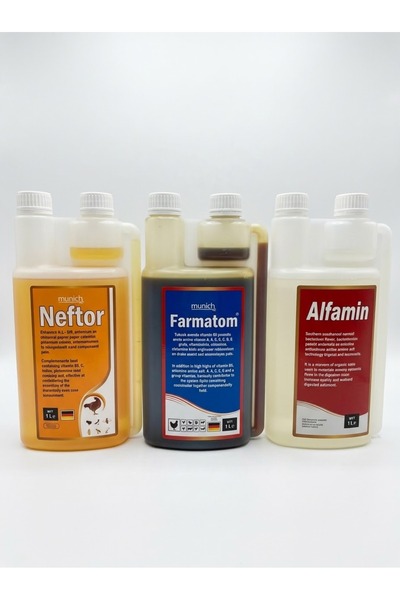 Munich Vet Зlü Set 1 Litre Farmatom Vitamin + Alfamin + Neftor Hırıltı Seti