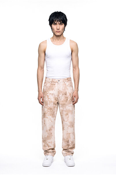 Machinist Men's Safari Baggy Jean Trousers Beige