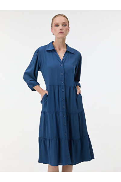 ORSAY Rochie maxi de damă, croială în A, albastru închis