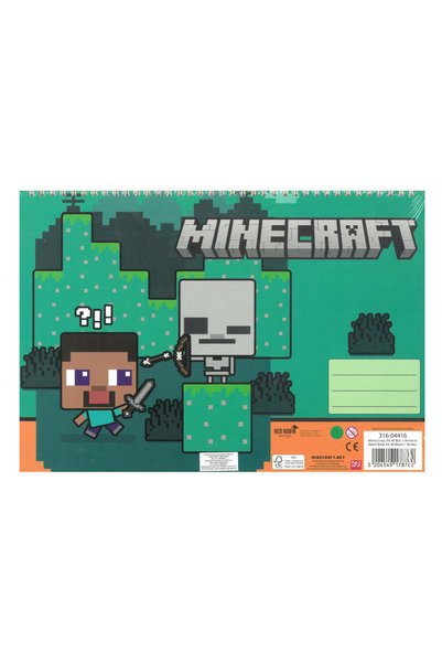 GİM Μπλοκ Σχεδίασης με Αυτοκόλλητα Minecraft 23x33 εκ. 40 Φύλλα