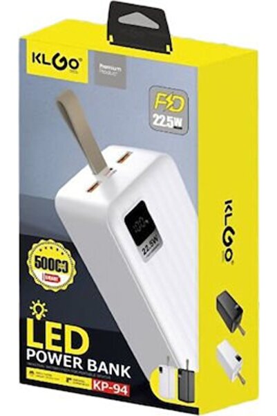 OEM PowerBank KLGO KP-94 50000mAh 22.5W με 2 Θύρες USB-A Λευκό