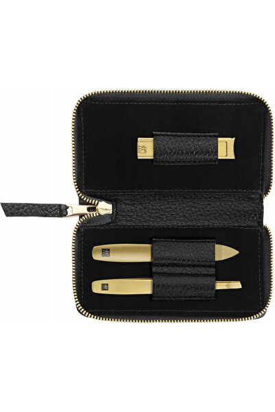 ZWILLING Set de manichiură - Etui din piele neagră, 3 piese, Ediția Aurie Twi...