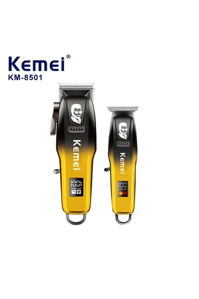 Kemei Επαγγελματική επαναφορτιζόμενη κουρευτική μηχανή κίτρινο KM-8501