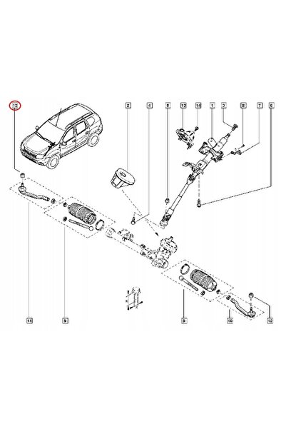 SASIC Capăt de bară de direcție Dacia Duster DREAPTA