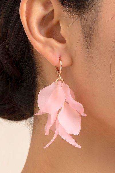 Elika Silver Women's Layered Leaf Earrings