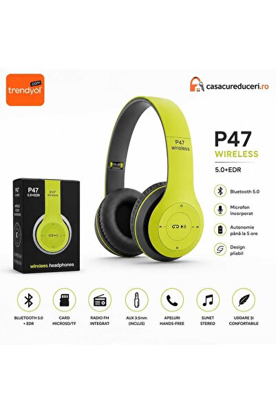 ANY SHOP MARKET P47 Ασύρματα ακουστικά Bluetooth 5.0 + EDR, ενσωματωμένο μικρ...
