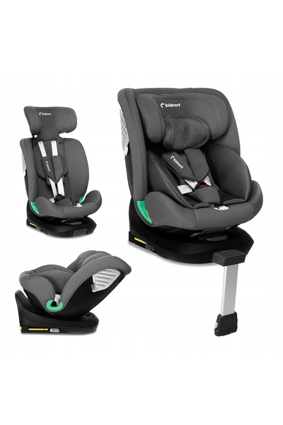Kidnort Scaun auto radjur, picior de stabilizare ISOFIX, I-Size, rotație 360°