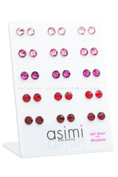 ASIMI Ασημένιο σκουλαρίκι με πέτρες Swarovski 6 χιλιοστά
