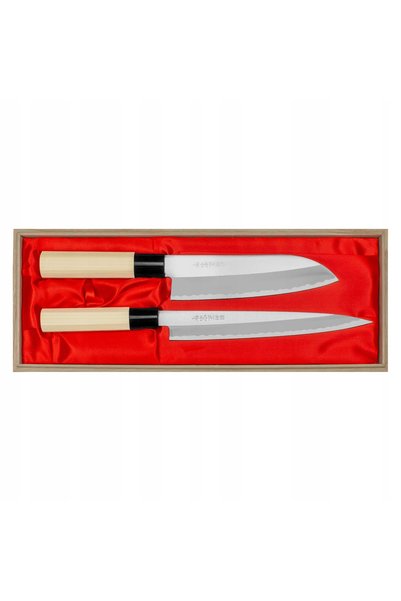 Satake Set de 2 cuțite japoneze Yoshimitsu santoku de 17 cm și cuțit sashimi