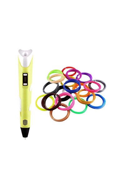 OEM 3D Pen με 10 Νήματα PLA 1.75mm - Κίτρινο