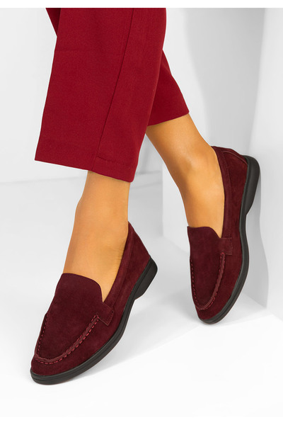 B T Shoes Mocasini dama piele Tovya grena
