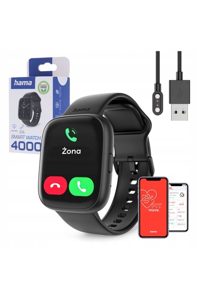 Hama 4000, ceas inteligent, funcție de telefon, rezistent la apă IP68