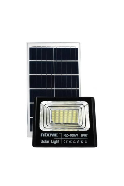 Rixme Ηλιακός προβολέας 397LED 400W Λευκό φωτιστικόing IP67 RZ-400W – Μαύρο