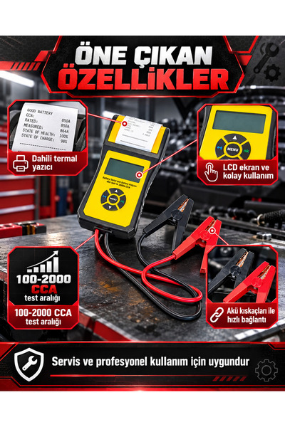 dorf Tools 100-2000 CCA Yazıcılı Akü Test Cihazı ve Analiz Cihazı