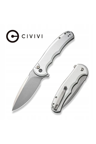 Civivi Nóż Button Lock Praxis Aluminiu Argintiu