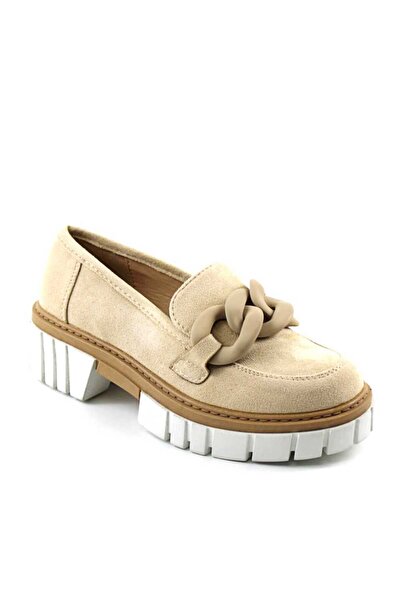 mm Pantofi dama , cu talpa voluminoasa , accesorizati A10325-BEIGE