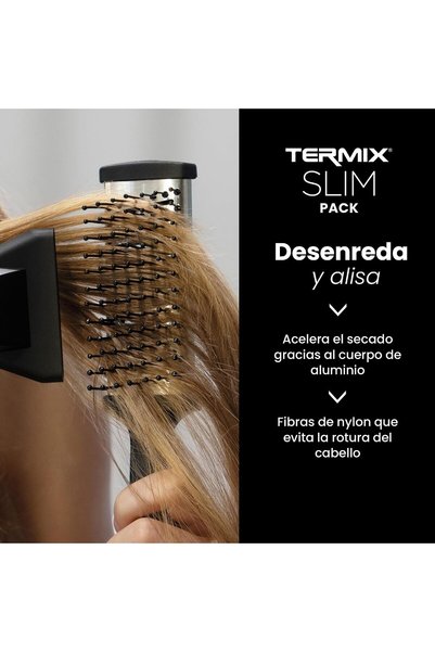 Termix Kit profesional de îndreptare, Placă de îndreptat digitală subțire și ultraușoară, Perie mare plată pentru păr și Ulei revitalizant pentru păr 200 ml, pentru îndreptare profesională acasă