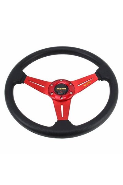 OEM Τιμόνι αυτοκινήτου Βαθύ 35cm Κόκκινο-Μαύρο carbon