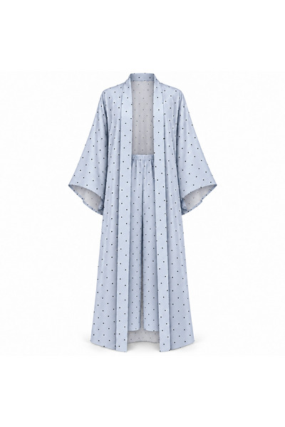 Oslo Saten Viskon Çiçekli Sabahlik ve Pijama Takimi