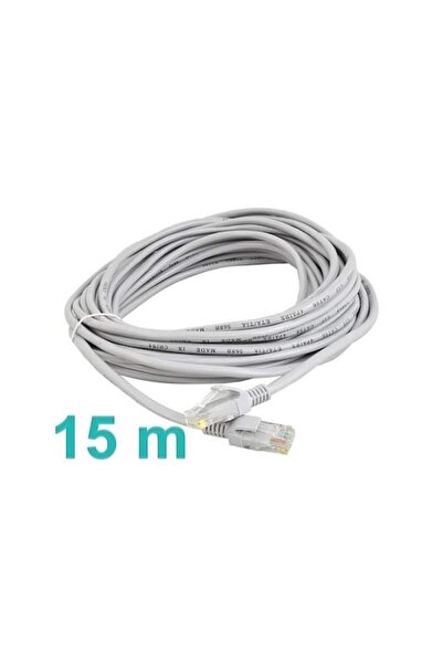 OEM Καλώδιο Δικτύου Ethernet Lan Rj45 Utp Cat5e Μήκους 15 Μέτρων, Σε Γκρι Χρώμα