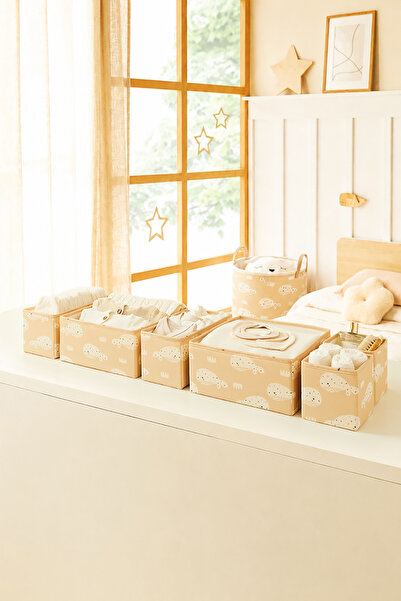 Ocean Home Textile 6'lı Sevimli Balina Çekmece İçi Dolap Çamaşır Düzenleyici Çocuk Odası Katlanır Saklama Kutu Organizer Set