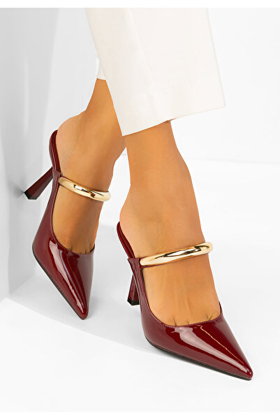 B T Shoes Ροζένια Γκρένα Παντόφλες με τακούνι