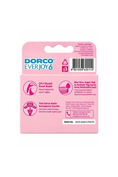 Dorco Everjoy 6 Bıçaklı Kadın Yedek Tıraş Bıçağı 2li