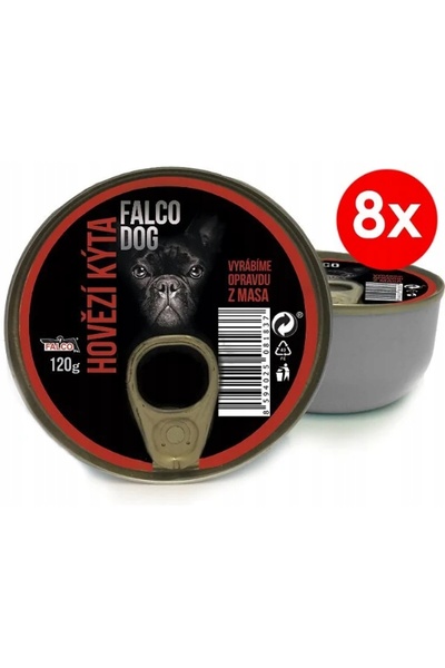 Falco Hrană umedă pentru câini, picior de vită, 8 x 120g