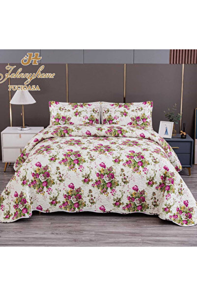 Pucioasa Home Cuvertura de pat cu 2 fete, 100% PES, 3 piese, pat 2 persoane, ...