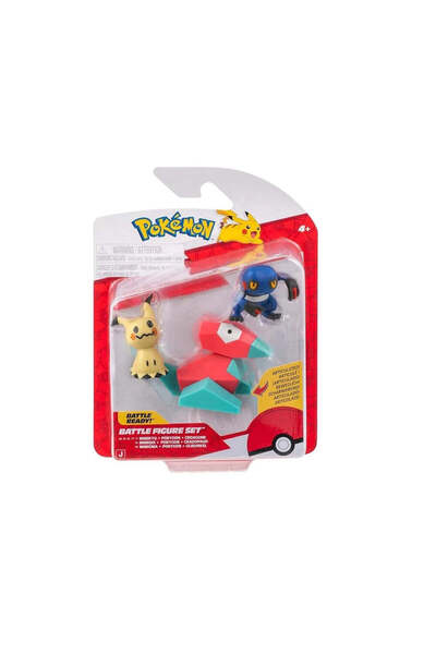 Jazwares Φιγούρες Μάχης Πόκεμον 3 τεμάχια W26 Κροάγκουνκ, Μιμίκιου & Πόριγκον