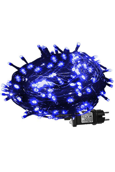 Xmasfest 100 Μπλε Φωτάκια LED Σειράς με Προγράμματα IP44 8.2μ