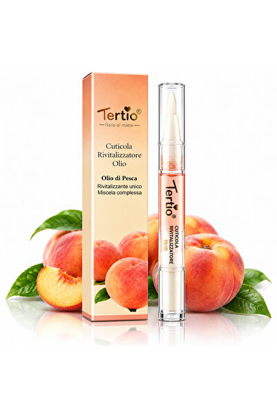 Tertio Ulei pentru cuticule, Revitalizant cu aromă de piersică, aplicator tip...