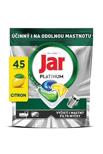 JAR Tablete pentru mașina de spălat vase Platinum Lemon în borcan 45 buc.