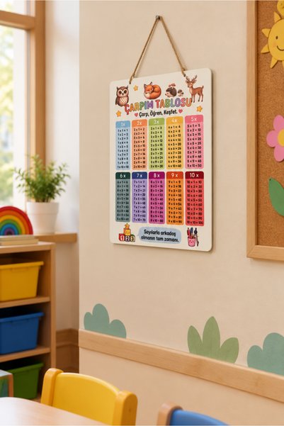 Tooall Çarpım Tablosu 1'den 10'a | Çocuklar İçin Eğitici Matematik Posteri | ...