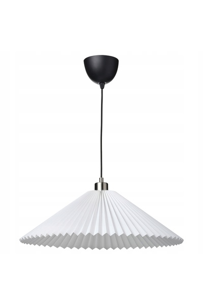 IKEA KUDDLAVA / SKAFTET Lampă suspendată, alb plisat, 59 cm