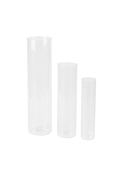 Beauty Home 3 διαφανή γυάλινα σωλήνες Ø10x40εκ., Ø8x30εκ., Ø6x25εκ.