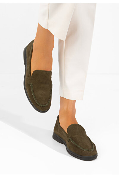 B T Shoes Зелени кожени мокасини Тоувя