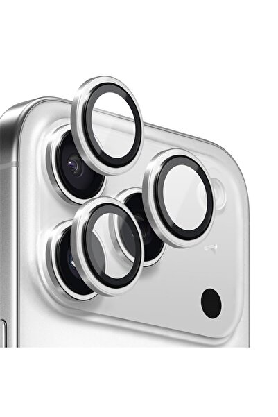 HEYBİNGO Protector lentilă cameră pentru iPhone 17 Pro, Gri metalic, Sticlă s...