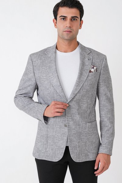 Efor Comfort Fit Pocket Pocket Flexible Cotton Nefti Blazer Jacket C 740