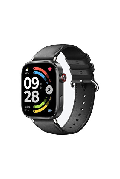 OEM Δερμάτινο Λουράκι Xiaomi Redmi Watch 4 5 6 Smart Band 8 Pro 9 Pro Μαύρο