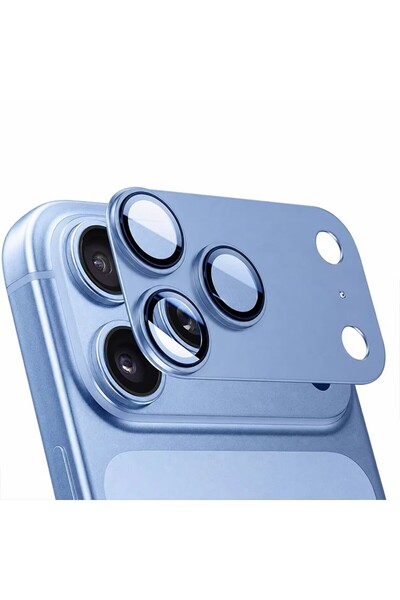 HEYBİNGO Protector lentilă cameră pentru iPhone 18 Pro, Sticlă securizată 9H, Acoperire completă, Albastru Glaciar